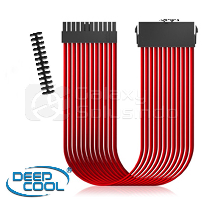 Deepcool ATX 24 Pin Extension Sleeved Cable Red + Cable COMB