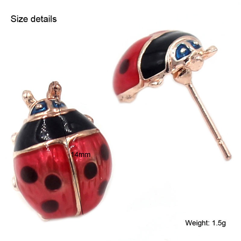 Anting Tusuk Motif Kumbang Merah Untuk Wanita