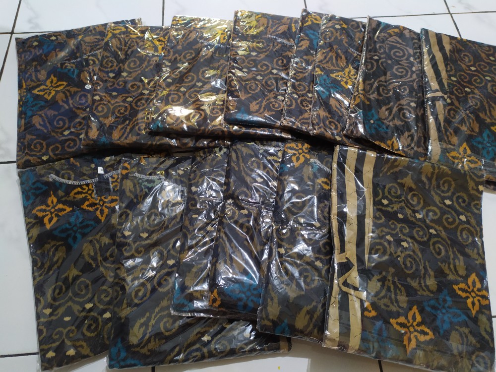 Batik Tunik Shibori Jumputan Terbaru Size S-3l / Hrb026 Yelbor Navbor / Biru Putih
