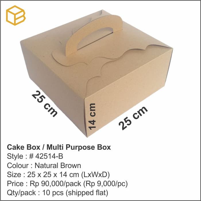 

Ready Stok # 42514-B | Dus Kue, Box Kue, Cake Box, Gift Box, Kado, Souvenir - Cokelat terlaris