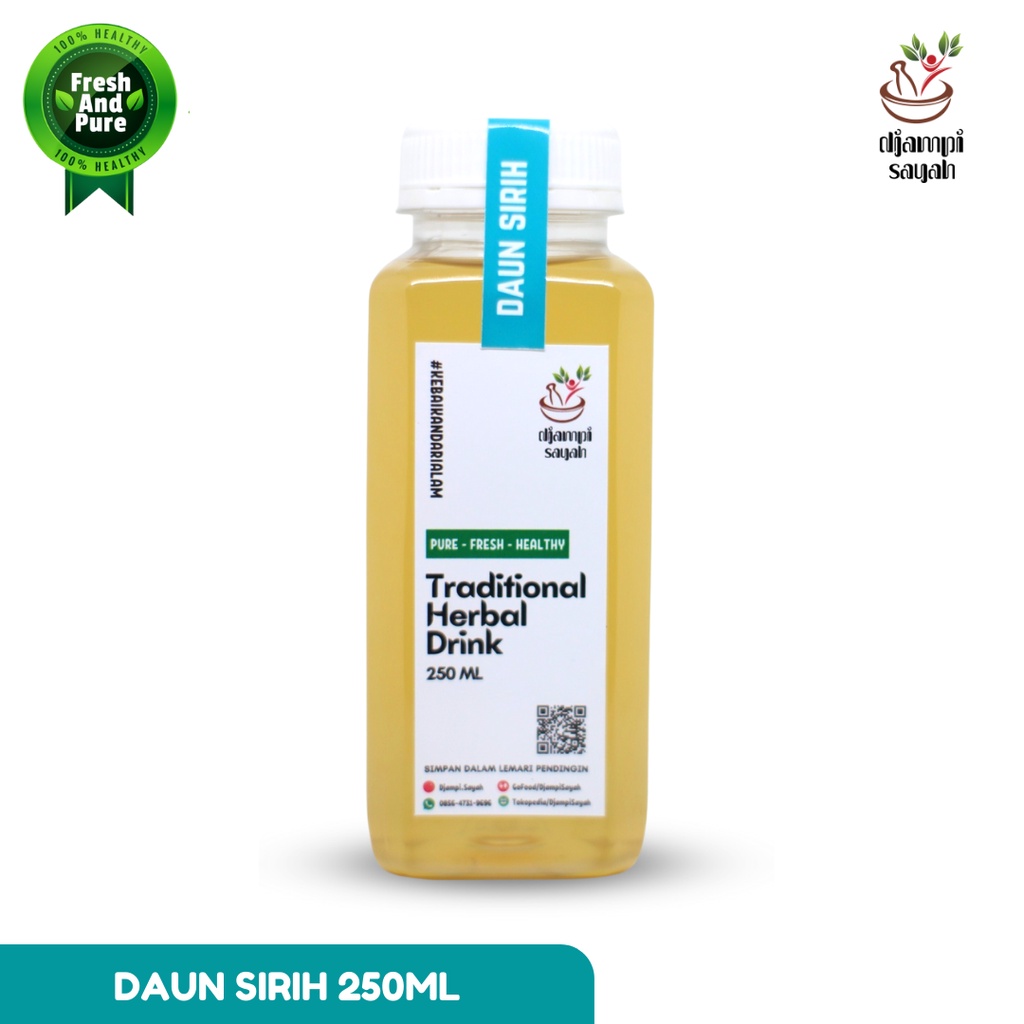 

JAMU DAUN SIRIH MURNI /JAMU DJAMPI SAYAH /JAMU TRADISIONAL / HERBAL DRINK 250ML