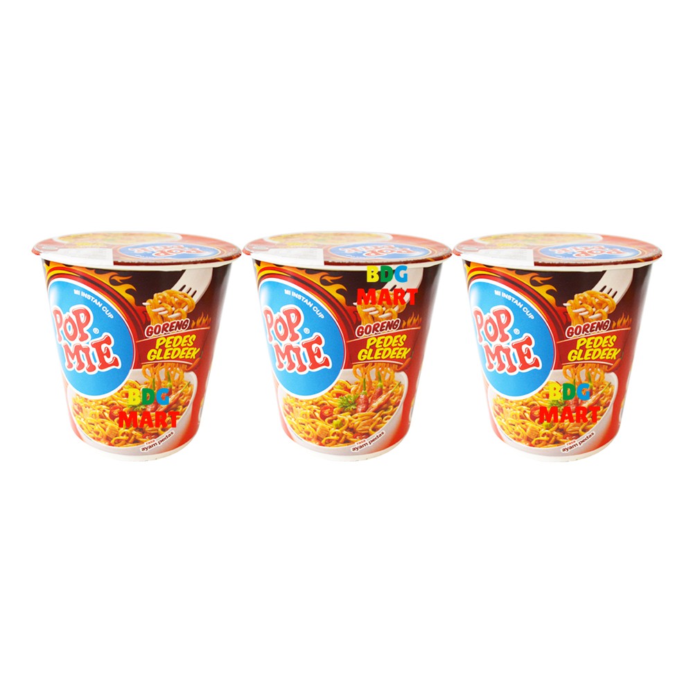 

PAKET 3 PCS Pop Mie Goreng Pedes Gledek Mie Instan Pedas Dalam Cup Atur Pedasnya - 3pcs x 75gr