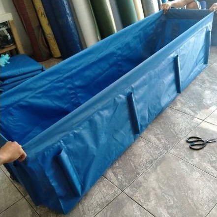 kolam terpal slot pipa 2x1x1 bahan semi karet orchid