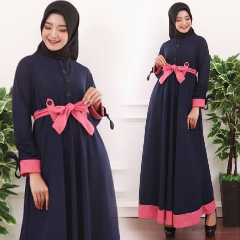 Gamis Terbaru ZY76 Maxy Dress Kancing aktif Garansi Termurah Terlaris Dan Modis