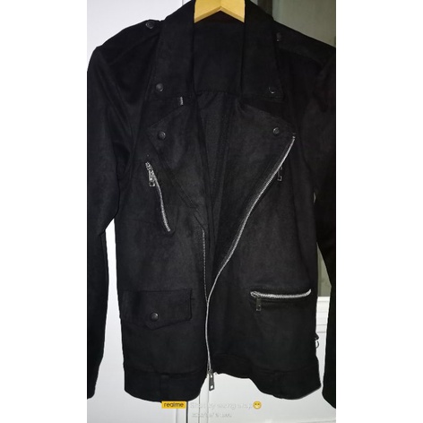 biker jacket black suede OT4 signore (xs)