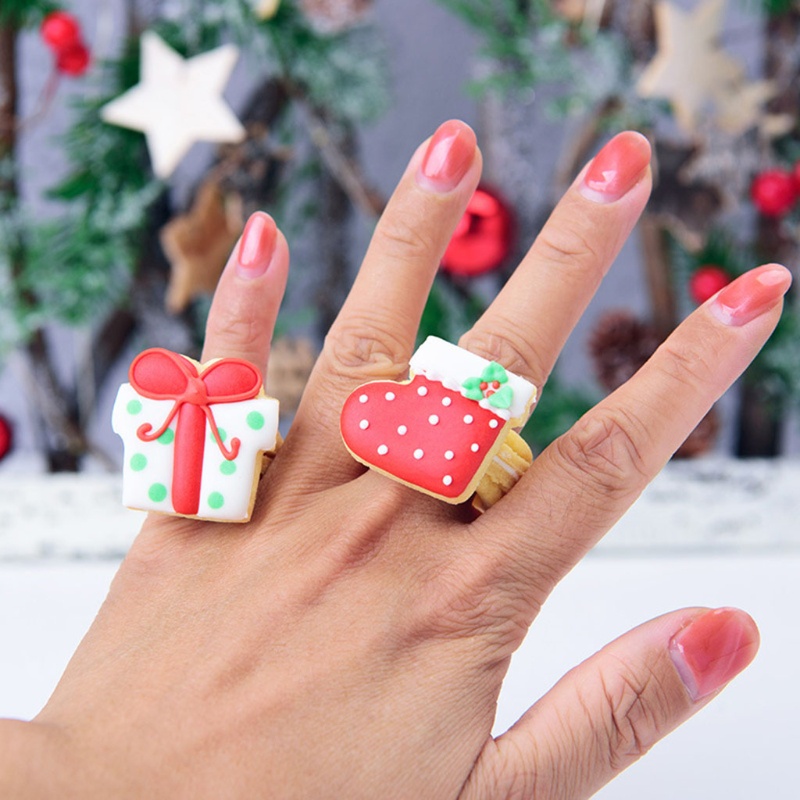 Zzz 16pcs / Set Cincin Dekorasi Kue Tema Natal Untuk Hadiah Anak