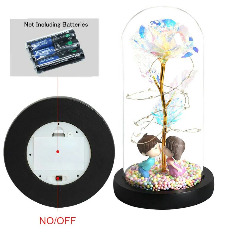 SZVVI bunga Mawar Lampu LED Dekorasi Galaxy Rose Eternal Fairy String Lights