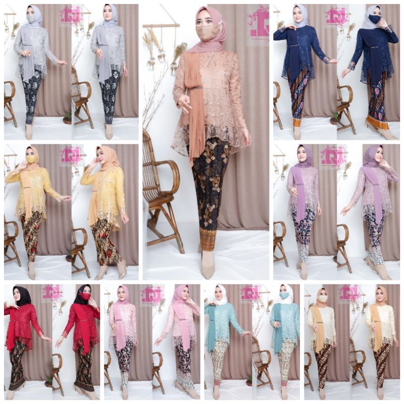 REALPICT kebaya selendang brokat tulle dona 1 / kebaya muslim / kebaya modern / selendang new