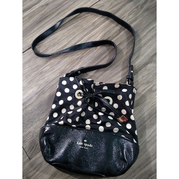 tas selempang slingbag wanita serut kate spade polkadot second preloved seken
