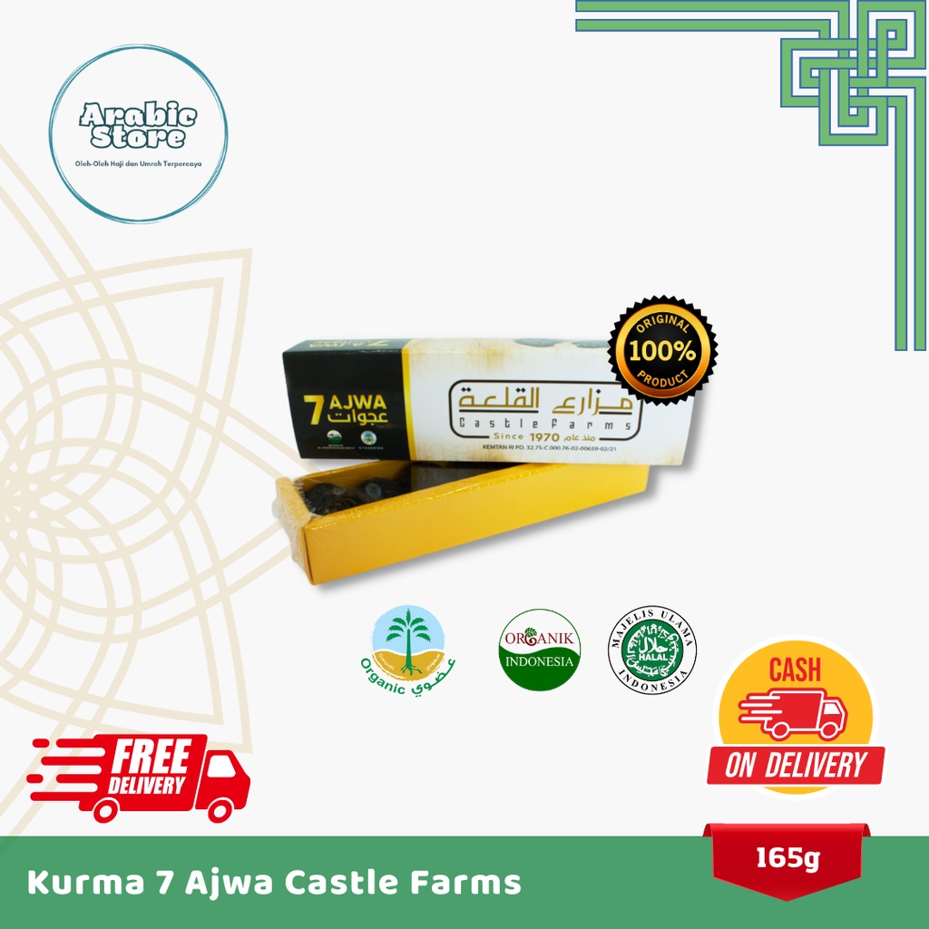 Kurma Ajwa | Kurma Nabi | Kurma Ajwa isi 7 Butir | Kurma Ajwa Organik Castle Farms