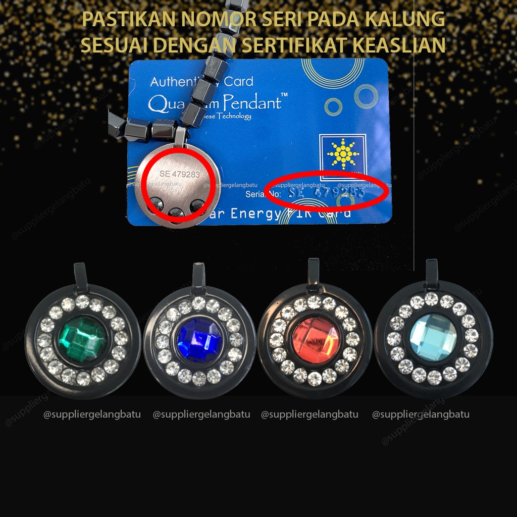 BAYAR DI TEMPAT kalung kesehatan quantum lengkap BOX SERTIFIKAT TIMBUL