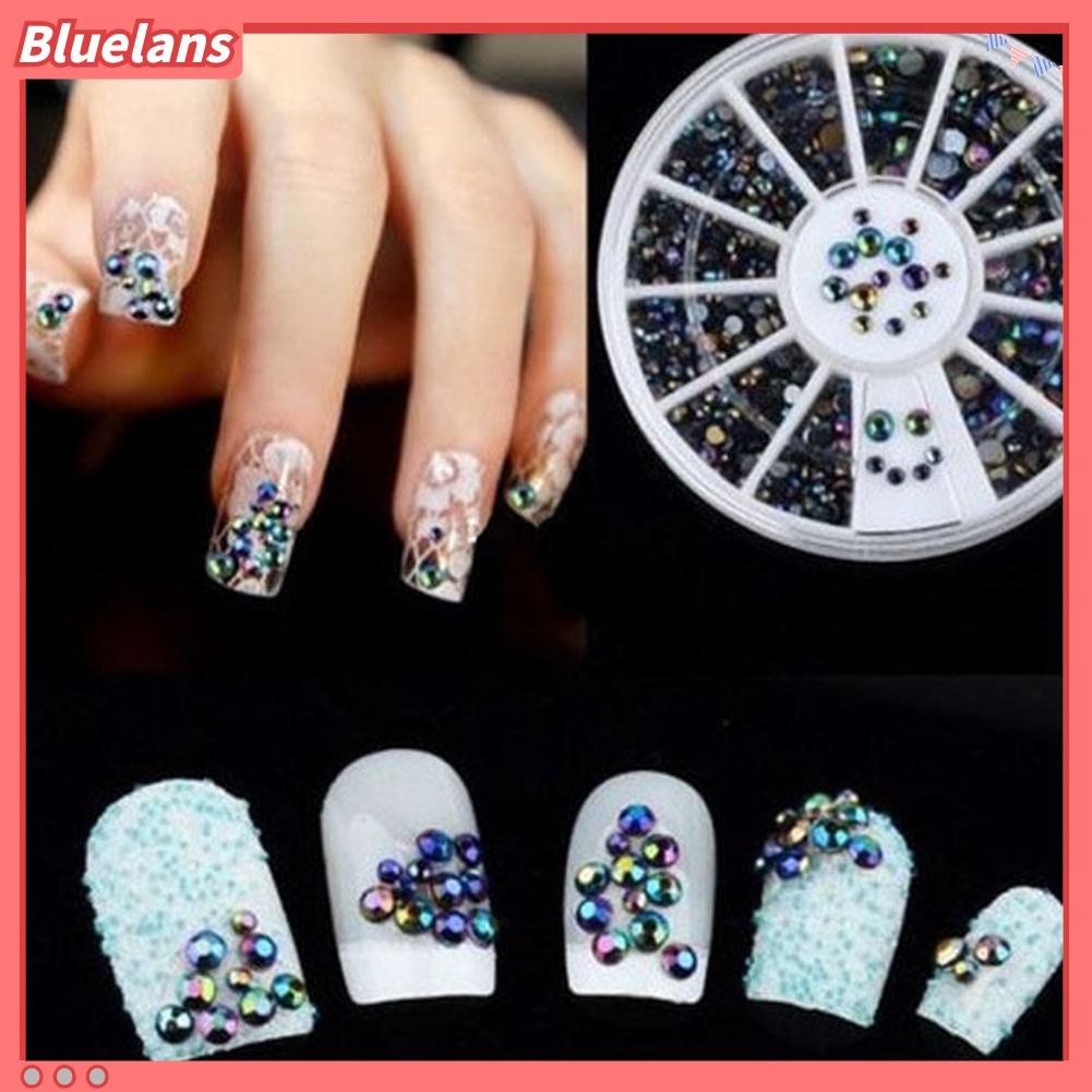 Bluelans Roda Dekorasi Nail Art / Manicure DIY Bentuk Bintang Warna-Warni