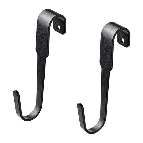 2p Pengait gantungan sendok panci, rak dapur hitam, 11 cm ikea hultrap