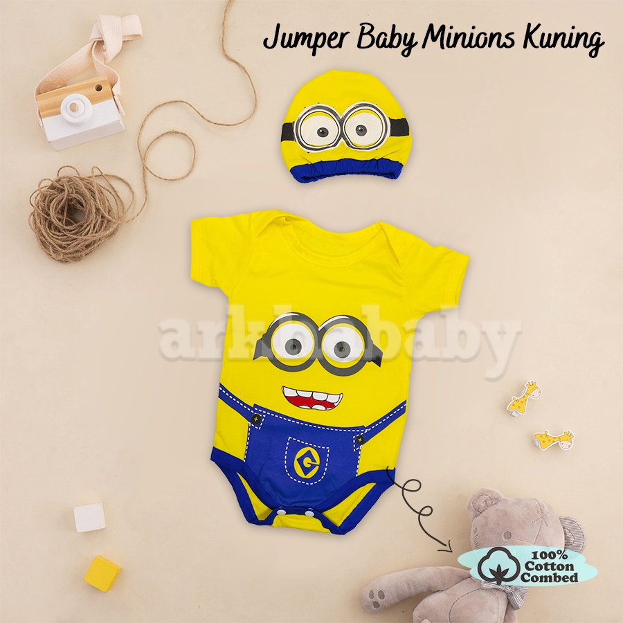 BAJU BAYI JUMPER BAYI MOTIF MINIONS/jumpsuit bayi minion /jumpsuit baby