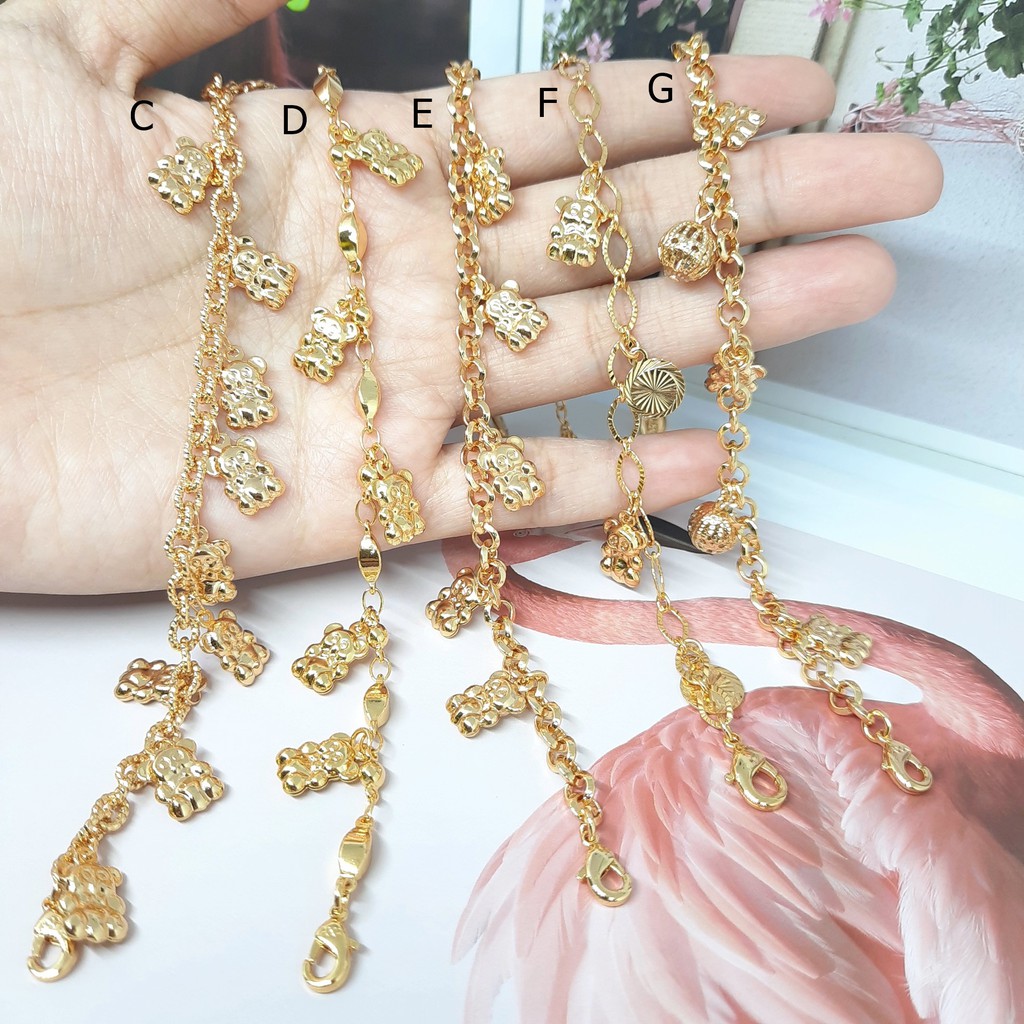 Gelang Xuping Wanita Jurai Boneka Love Lapis Emas Lonceng CC - BB295