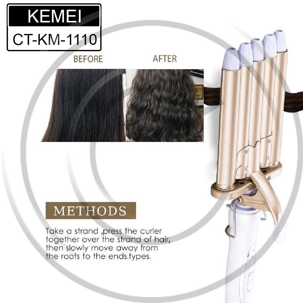 KEMEI / KM-1110 / Kemei 5 Barrel Hair Curler Curling Iron Hair Waver Large Wave Perm Splint Curler / Catokan Pengeriting Rambut - CO