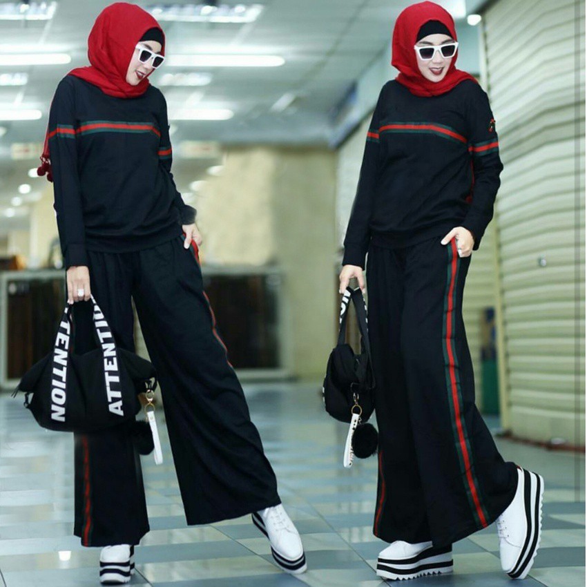 B0101 Set Stella Hitam Bhn TT pakaian murah setelan wanita stelan morecollection kuuipo