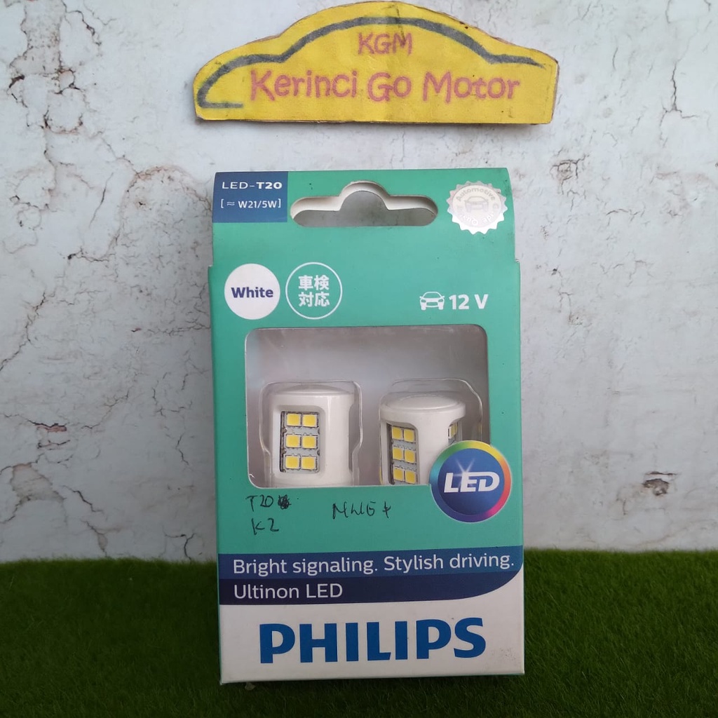 BOHLAM PHILIPS ULTINON LED W21/5W PUTIH 6000K 12V 11066ULWX2 Lampu Rem