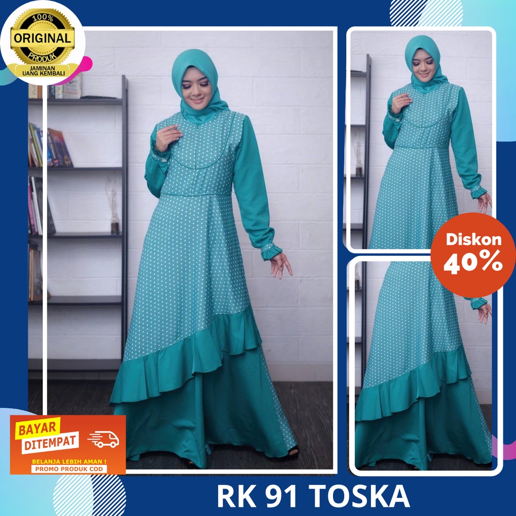 PROMO BIG SALE  AKHIR TAHUN | BAJU GAMIS BRANDED MURAH RAUNA RK 91 TOSCA | DISKON 40%