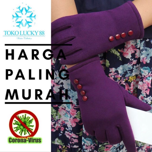 IMPORT MOLLAD Glove Kancing Sarung tangan thermal touchscreen Wanita Musim Dingin model Kancing Woman Glove Winter IMPORT