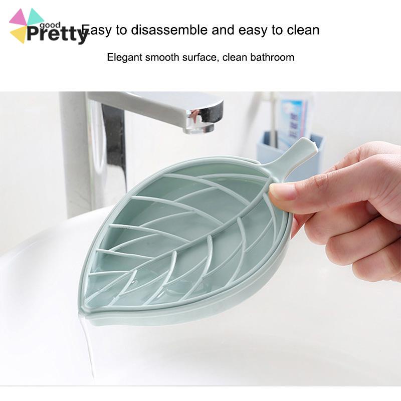 Kotak Sabun Daun Kreatif Kamar Mandi Gratis Punch Suction Cup Toilet Drain Soap Rack - PD