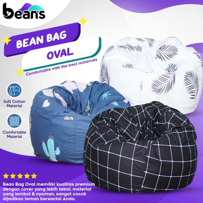 Bean Bag Oval Motif - Termasuk Isi - Bean Bag Varian Motif