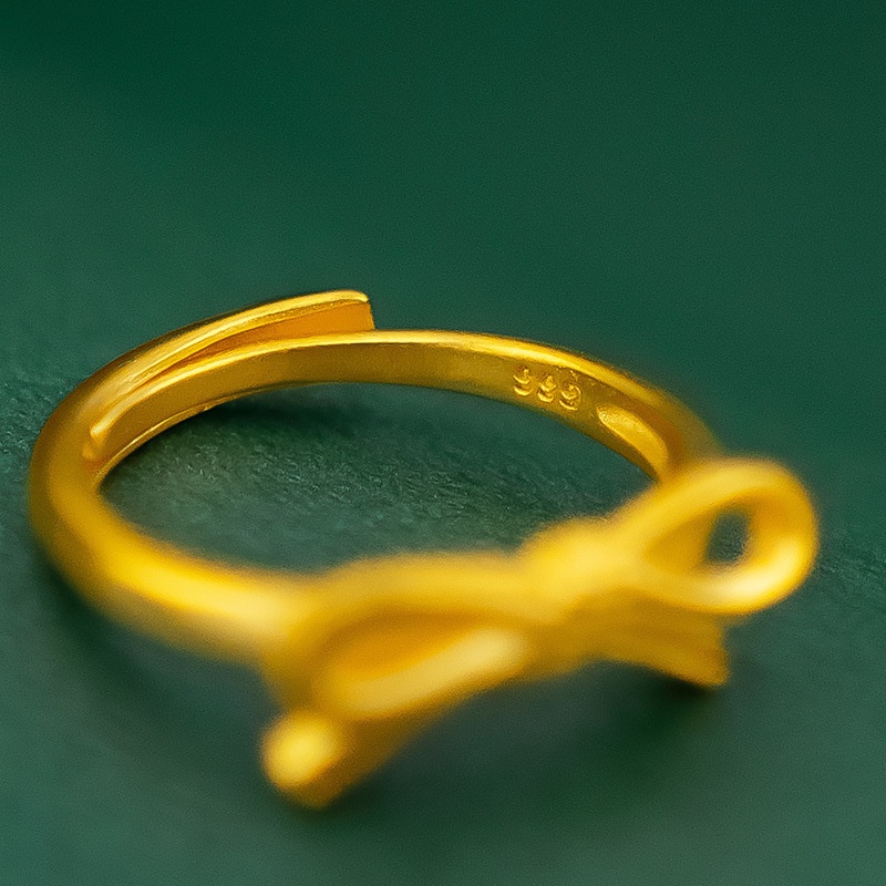 Gelang Cincin Lapis Emas Bahan Tembaga Dapat Disesuaikan Untuk Wanita