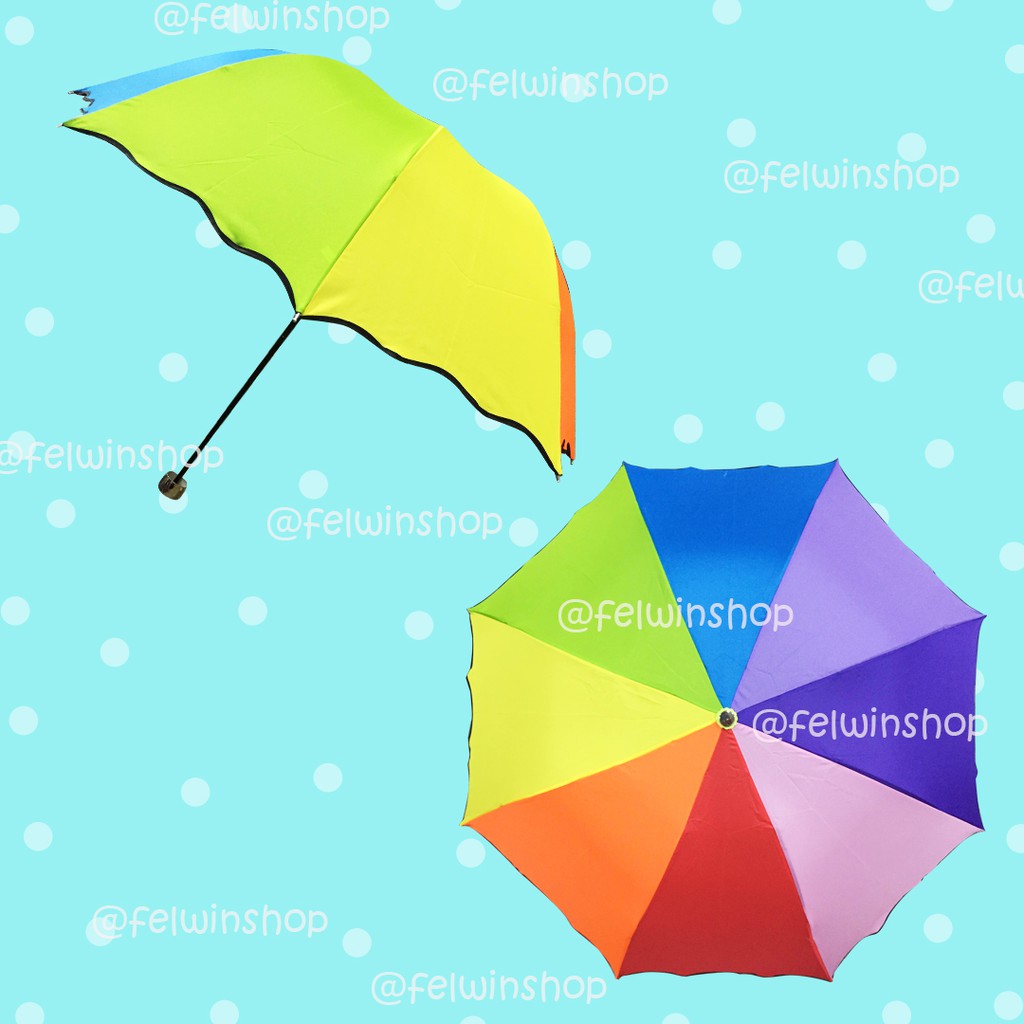 Payung Lipat 3 Rainbow Payung Pelangi Sakura