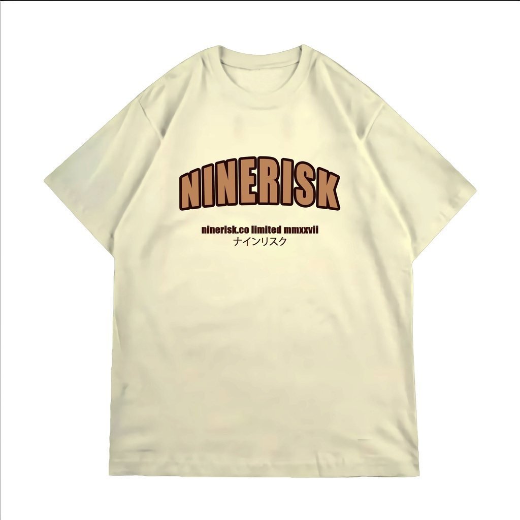 NINERISK Oversized shirt pria korea ninerisk CREAMY kaos distro pria wanita original tshirt inrisk t