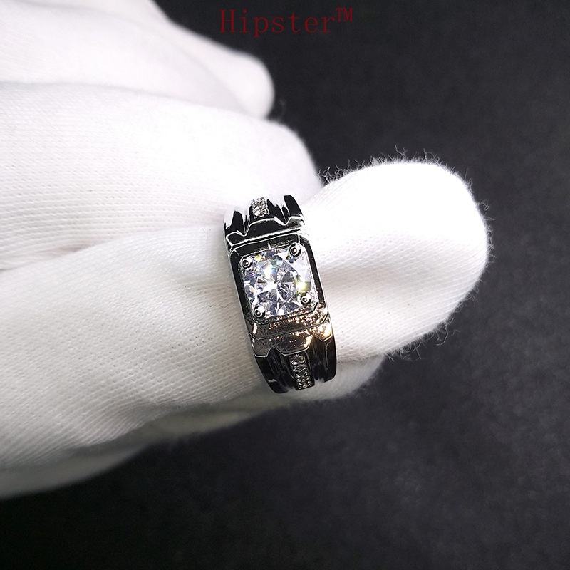 European and American Fashion Exaggerated Domineering Inlaid Square Diamond Ring