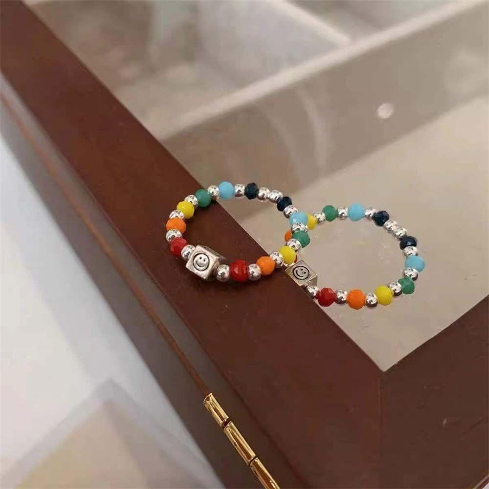 Mxbeauty Smile Cincin Gadis Korea Hadiah Pesta Multicolor Wanita Ring