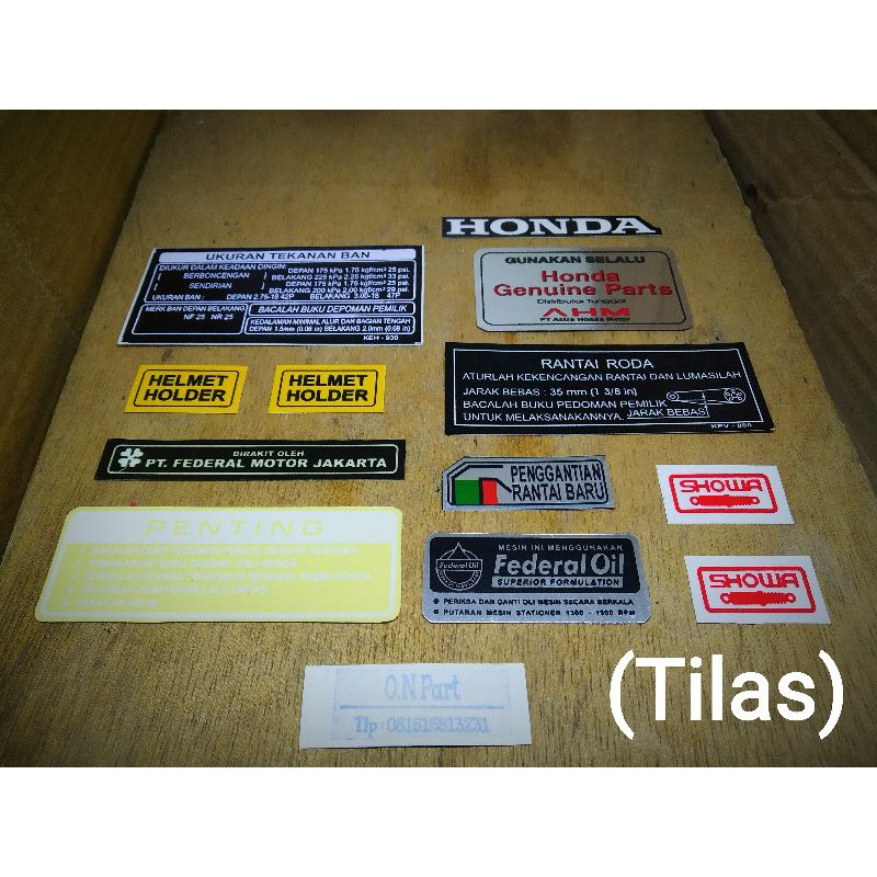 stiker Pelengkap Honda Tiger Lawas. Tilas