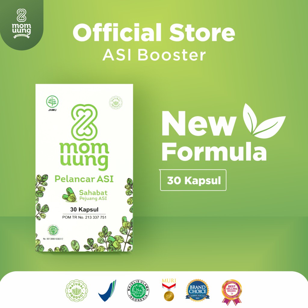 MOM UUNG BOOSTER ASI KAPSUL ISI 30 DAN 60 / momuung / boster asi momuung / daun kelor / baby ministry / PELANCAR ASI/ SUPLEMEN IBU MENYUSUI