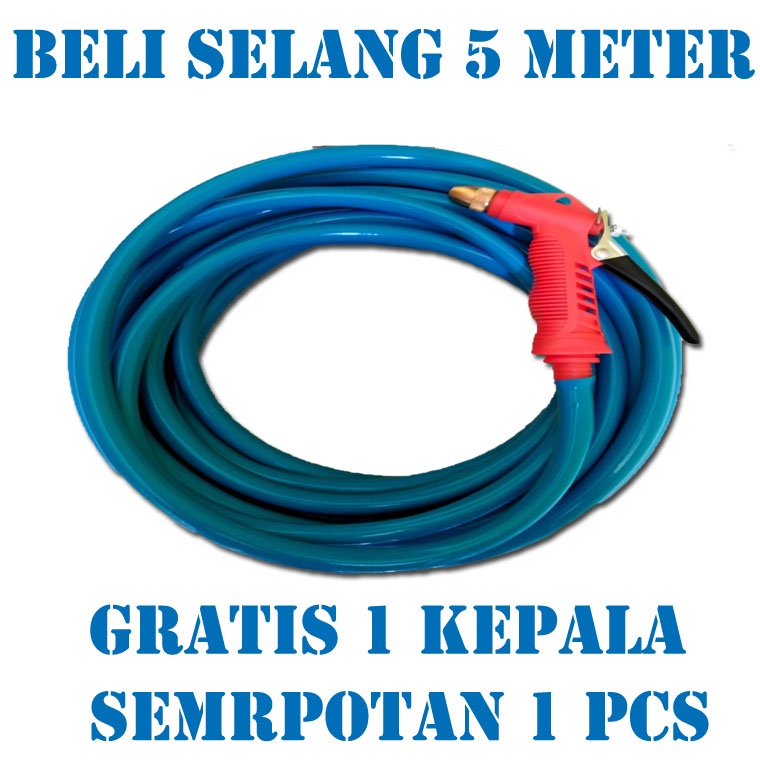 Beli selang air 5 Meter Diameter 5/8 Inch Gratis Kepala Semprotan air 1Pcs