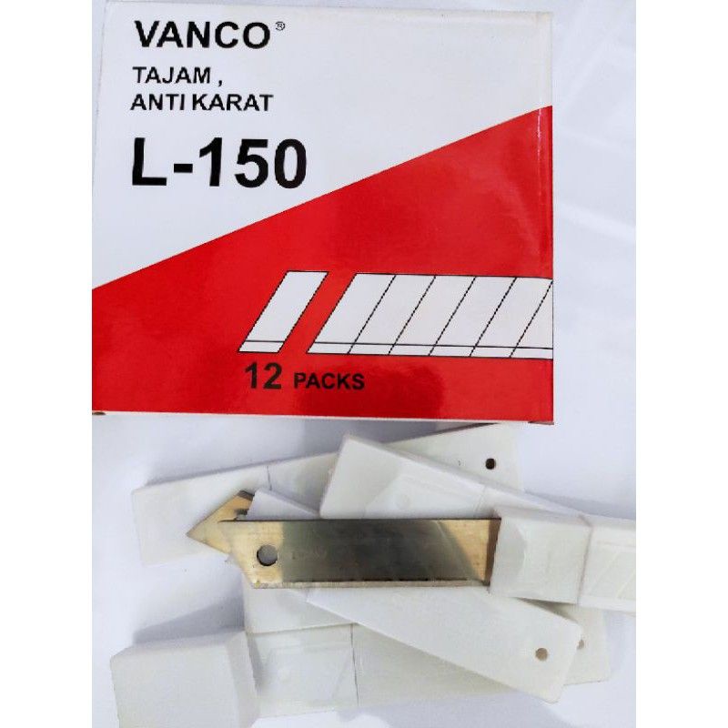 (COD) Isi Cutter Kater VANCO L-150 Ukuran Besar 1 Tube Isi 5 Pcs Tajam / ISI CUTTER BESAR L-150 VANCO