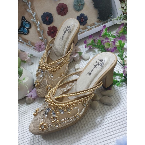 rafaizoutfit sepatu wanita heels cantik melani nude gold 7cm tahu