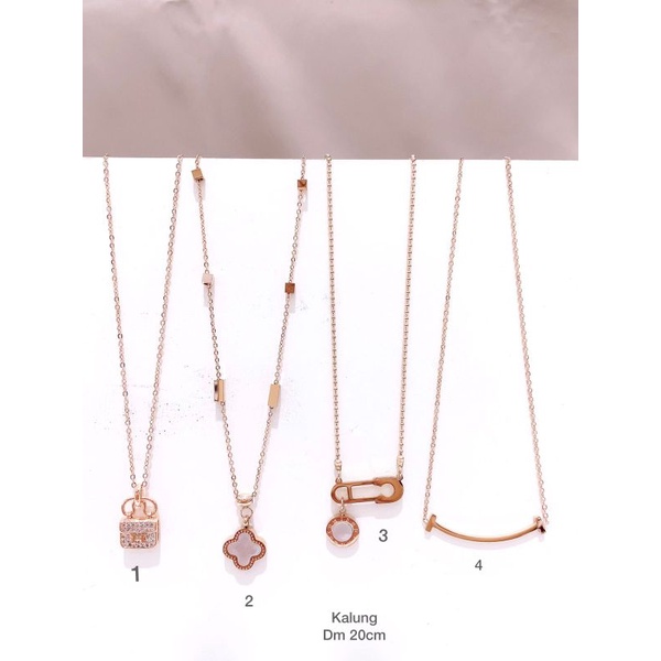 Kalung Titanium asli Silver Premium Anti karat anti alergi Necklace Stainless Steel  0183