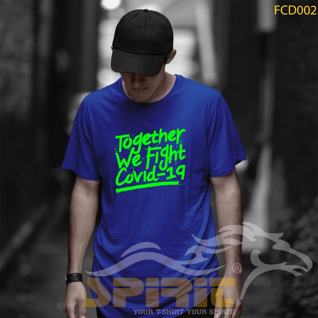 Pakaian Pria Baju Covid 19 Kaos bersama kita lawan covid 19 Premium cotton original distro keren