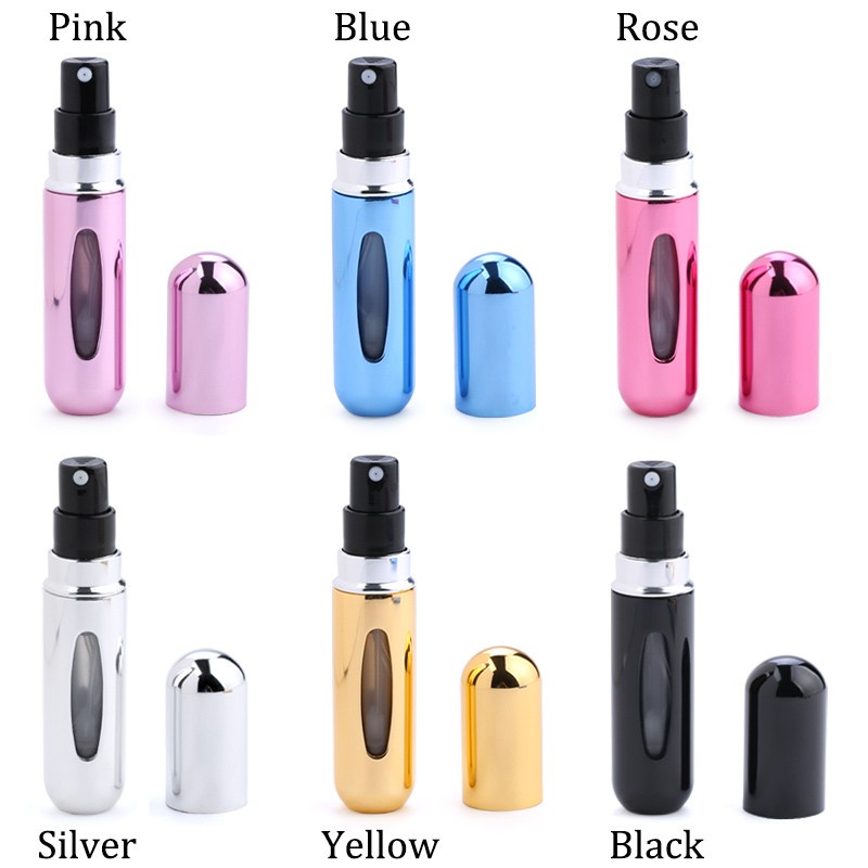 Botol Spray Parfum Mini 5ml Aluminium Spray Atomizer Wadah Kosmetik Travel Portabel Isi Ulang