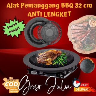 BBQ Grill Plate 32cm Panggangan Bulat Serbaguna Anti Lengket Ultra Grill Pan