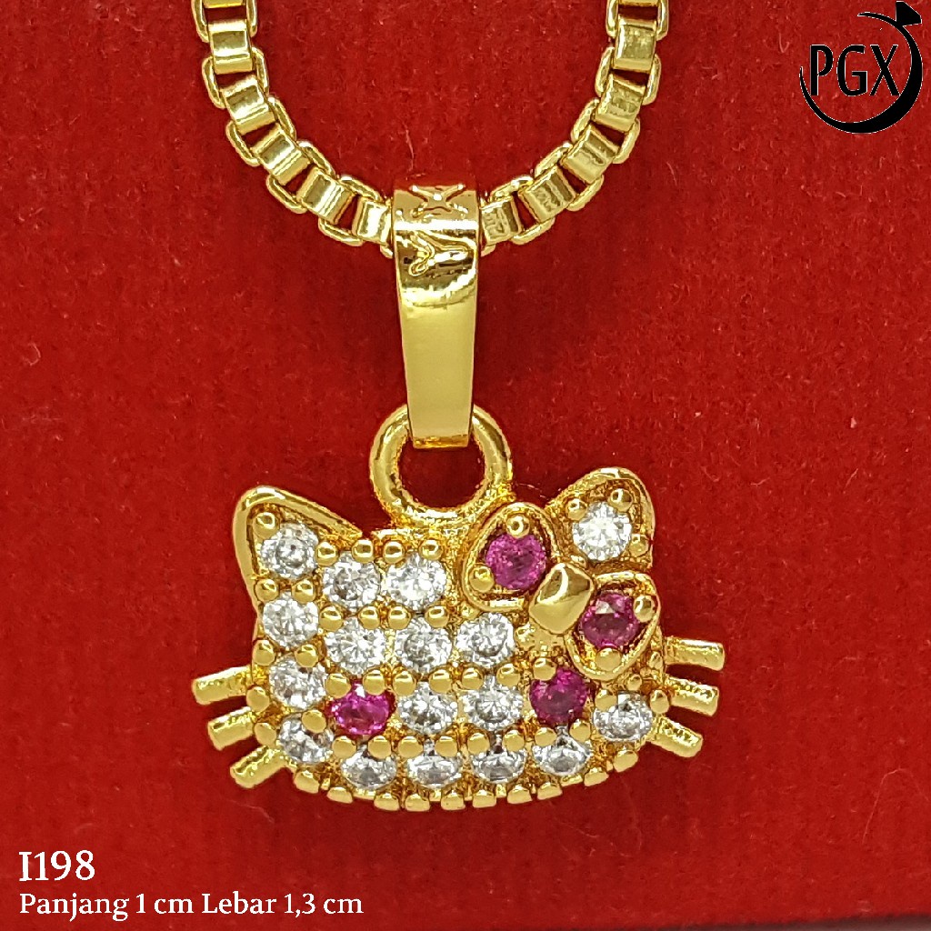 PGX Liontin Kalung Xuping Wanita Perhiasan Lapis Emas Aksesoris Fashion - I198