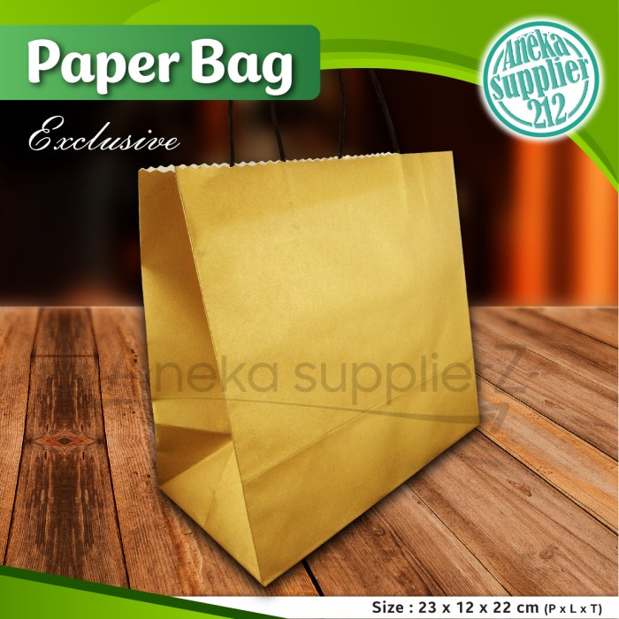 

Paper Bag Polos - Paper Bag 23x12x22 cm - GOLD - EMAS (20 pcs)