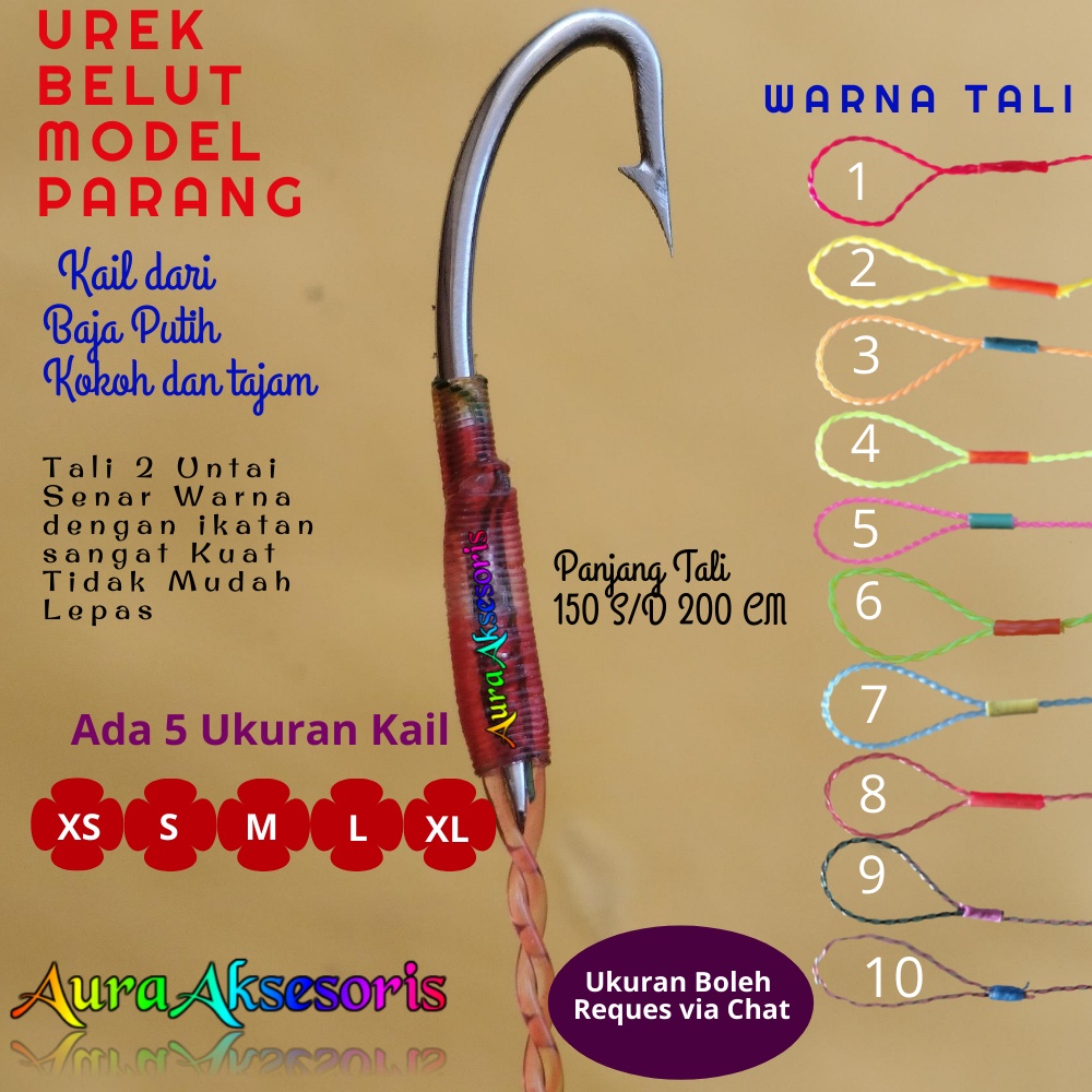 Pancing belut Tali 2 Lapis kail Model P4rang Baja Putih pancing belut sawah urek belut sawah pancing