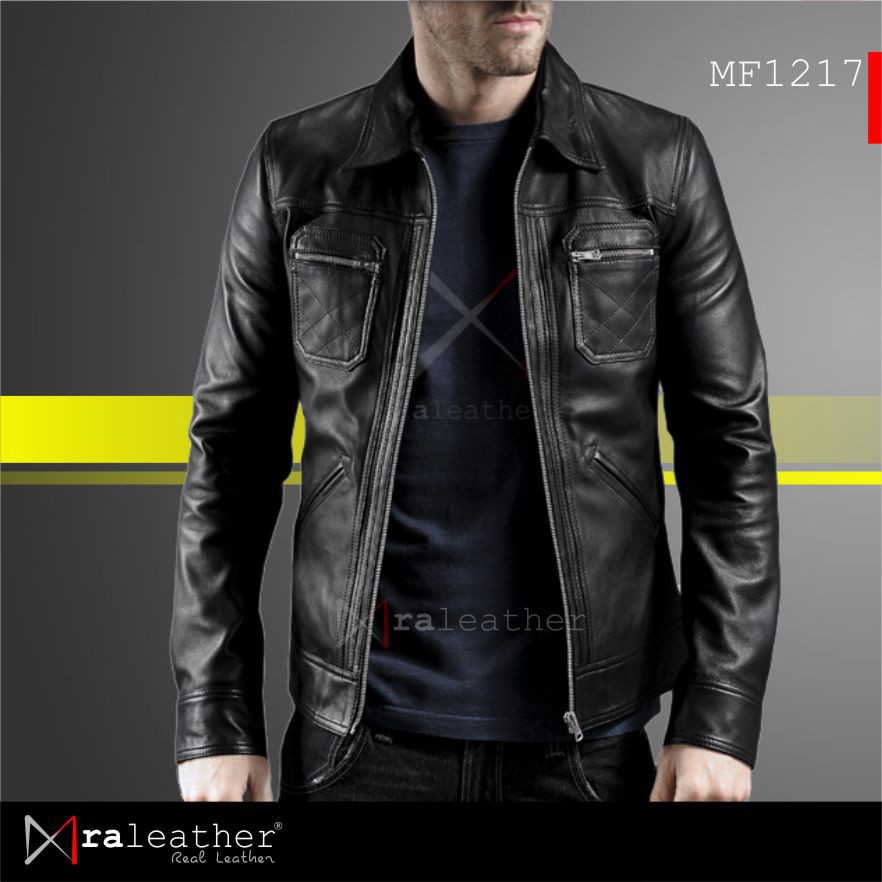 Jaket Kulit Pria 100% Kulit Domba Asli Garut, RA Leather Original - MF1217