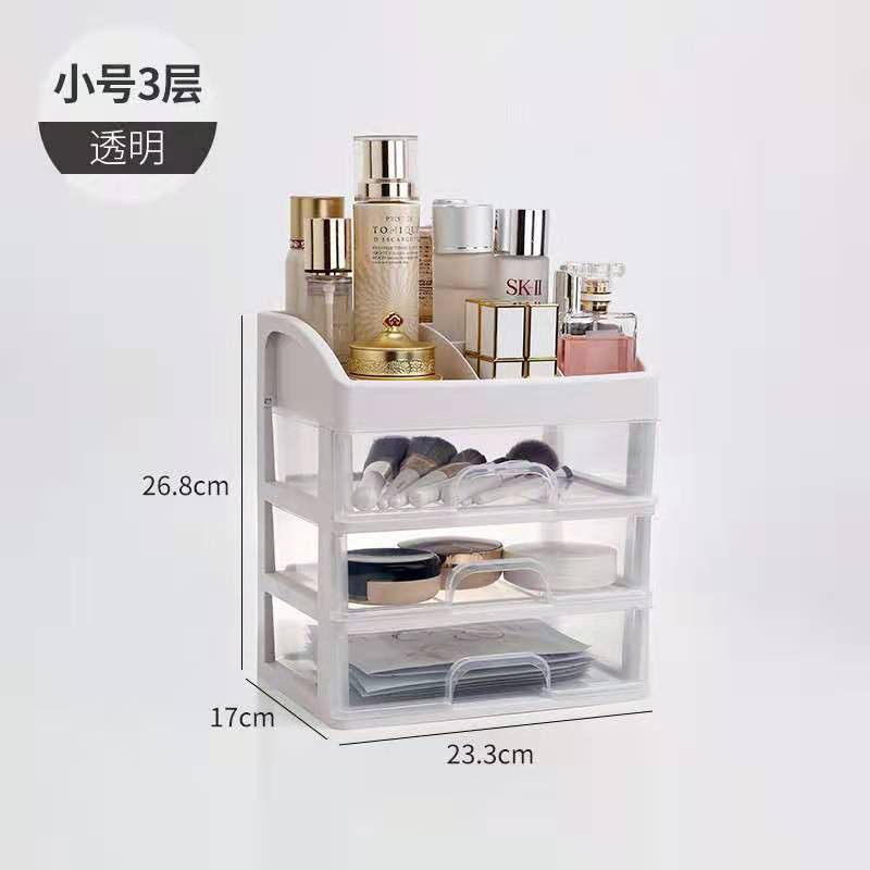 EV Rak Kosmetik 3 Laci  Rak Makeup Storage Kotak Penyimpanan alat tulis Tempat Kosmetik + box