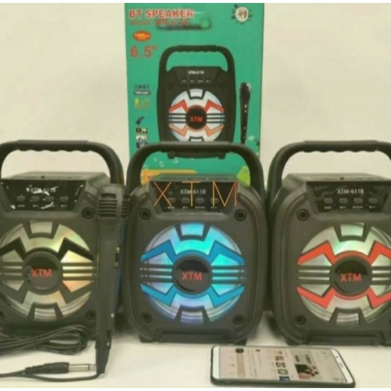 Speaker Portable Bluetooth XTM-6118 Free Mic/Speaker Karaoke Free Mic
