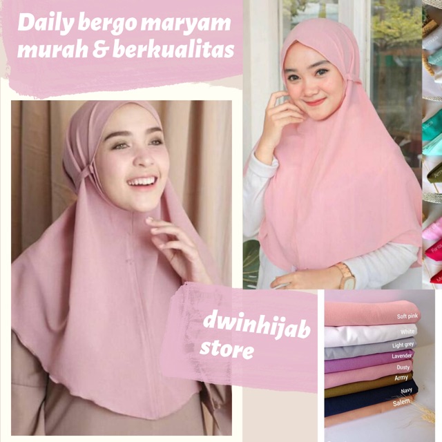 HIJAB BERGO MARYAM DIAMOND KHIMAR JILBAB INSTAN KERUDUNG TALI BERGO MURAH PANJANG