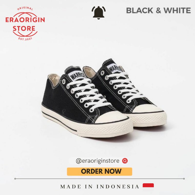 Sepatu Pria Warrior Sparta Hitam Putih Low Original