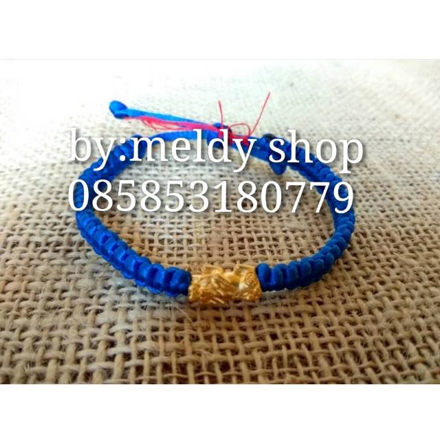 Gelang tali cina sutra baby jilin jilling naga pixiu emas hongkong HK 24karat ASLI