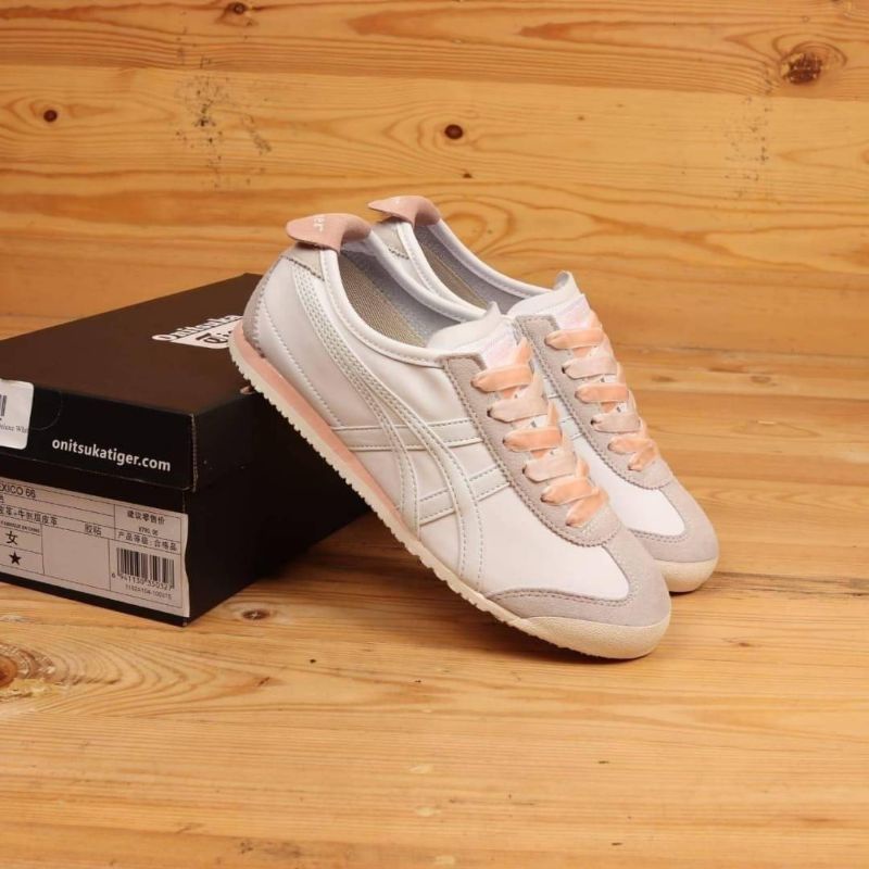 Sepatu Wanita Onitsuka Tiger Mexico 66 Deluxe White Brezze Pink